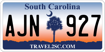 SC license plate AJN927