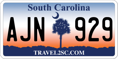 SC license plate AJN929