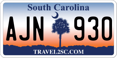 SC license plate AJN930