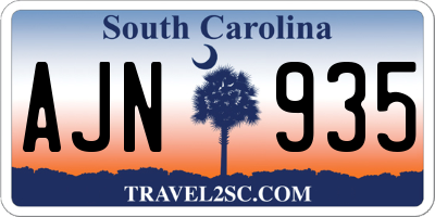 SC license plate AJN935
