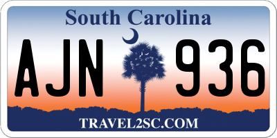 SC license plate AJN936