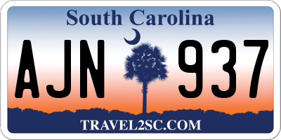 SC license plate AJN937