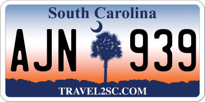 SC license plate AJN939