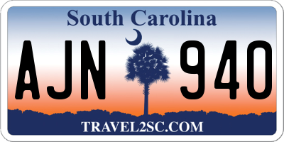 SC license plate AJN940