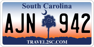 SC license plate AJN942