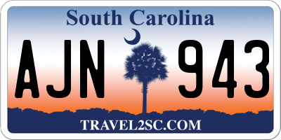 SC license plate AJN943