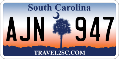SC license plate AJN947