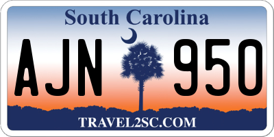 SC license plate AJN950