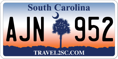 SC license plate AJN952