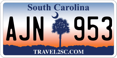SC license plate AJN953