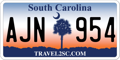 SC license plate AJN954