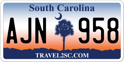 SC license plate AJN958