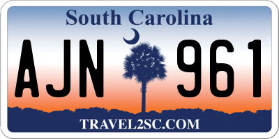 SC license plate AJN961