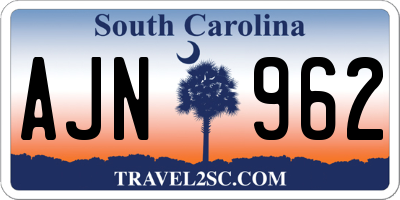 SC license plate AJN962