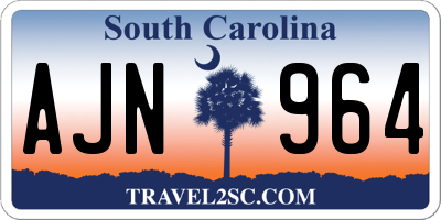 SC license plate AJN964