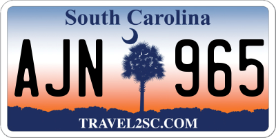 SC license plate AJN965
