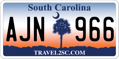 SC license plate AJN966