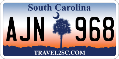 SC license plate AJN968