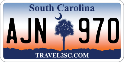 SC license plate AJN970