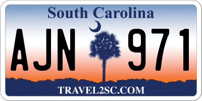 SC license plate AJN971