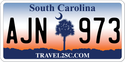 SC license plate AJN973