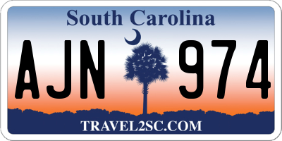 SC license plate AJN974