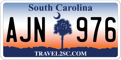 SC license plate AJN976