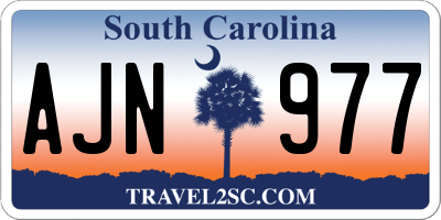 SC license plate AJN977