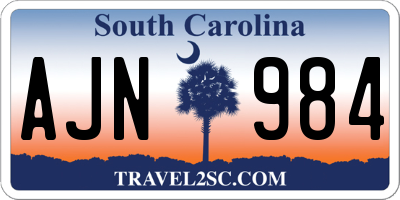 SC license plate AJN984