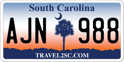 SC license plate AJN988