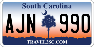 SC license plate AJN990