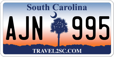SC license plate AJN995