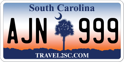 SC license plate AJN999