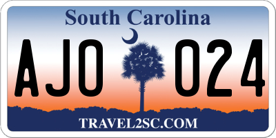 SC license plate AJO024