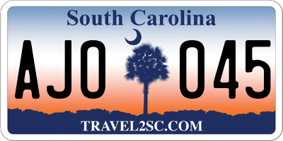 SC license plate AJO045