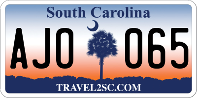 SC license plate AJO065
