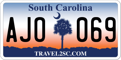 SC license plate AJO069