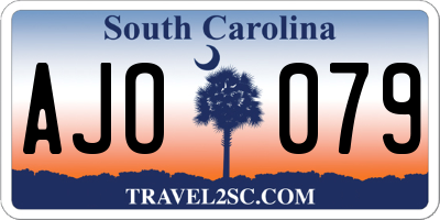 SC license plate AJO079