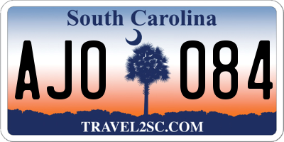 SC license plate AJO084