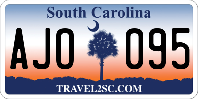 SC license plate AJO095