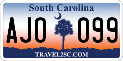 SC license plate AJO099