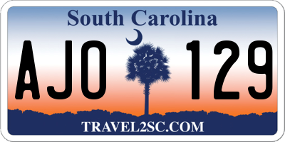 SC license plate AJO129
