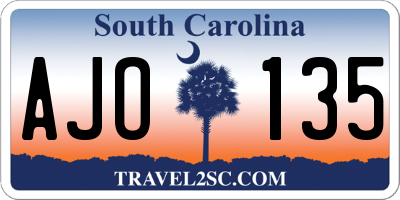 SC license plate AJO135