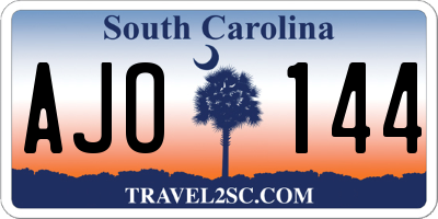 SC license plate AJO144