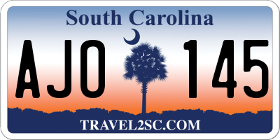 SC license plate AJO145