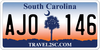 SC license plate AJO146