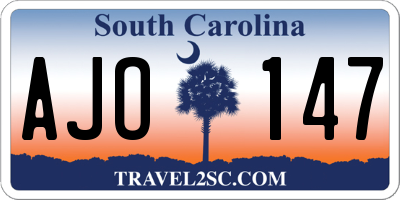 SC license plate AJO147