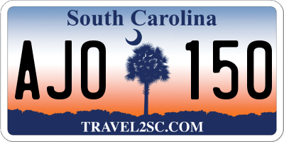 SC license plate AJO150