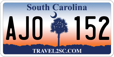 SC license plate AJO152