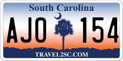 SC license plate AJO154